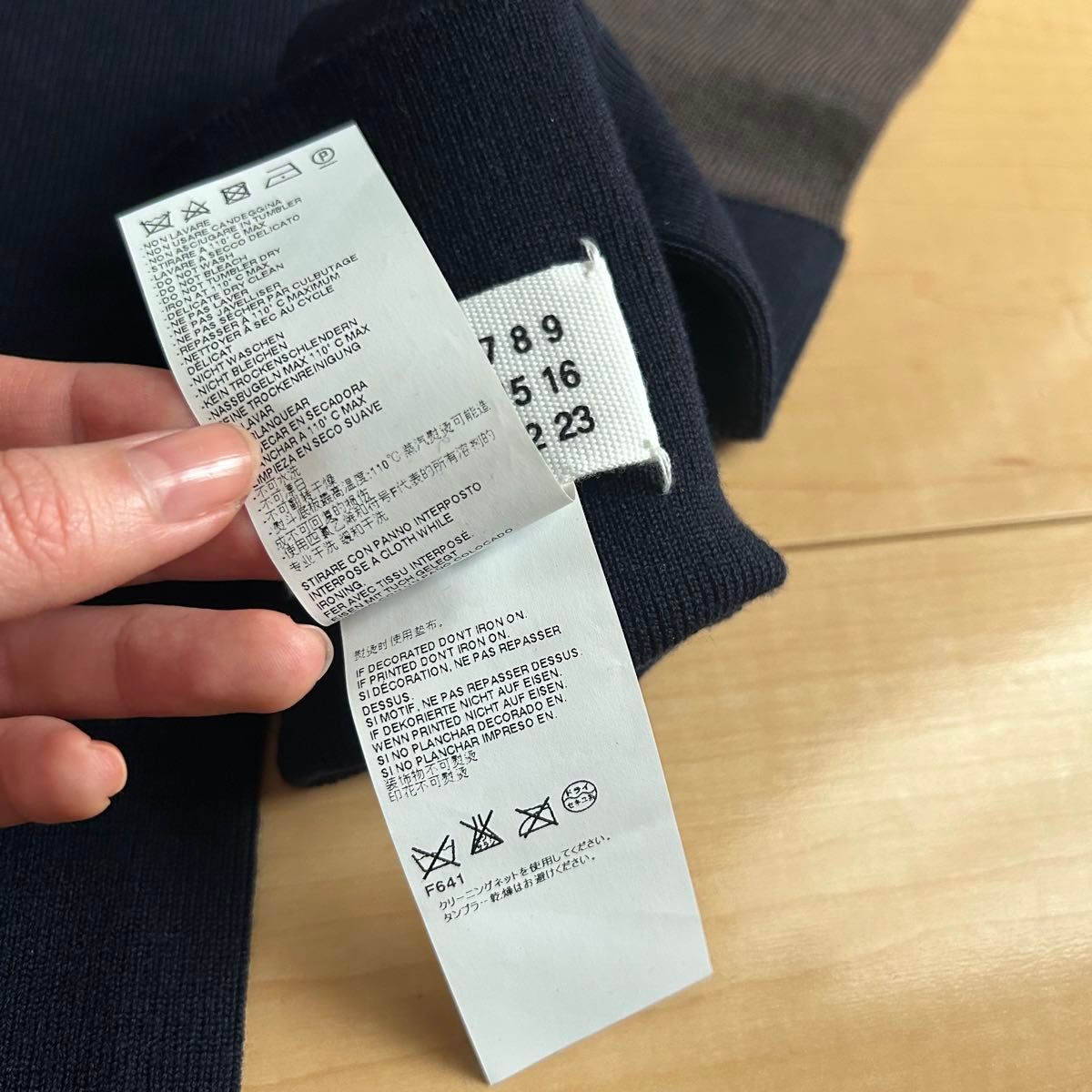 新品 メゾンマルタンマルジェラ ロンググローブ ニット 手袋 ネイビー