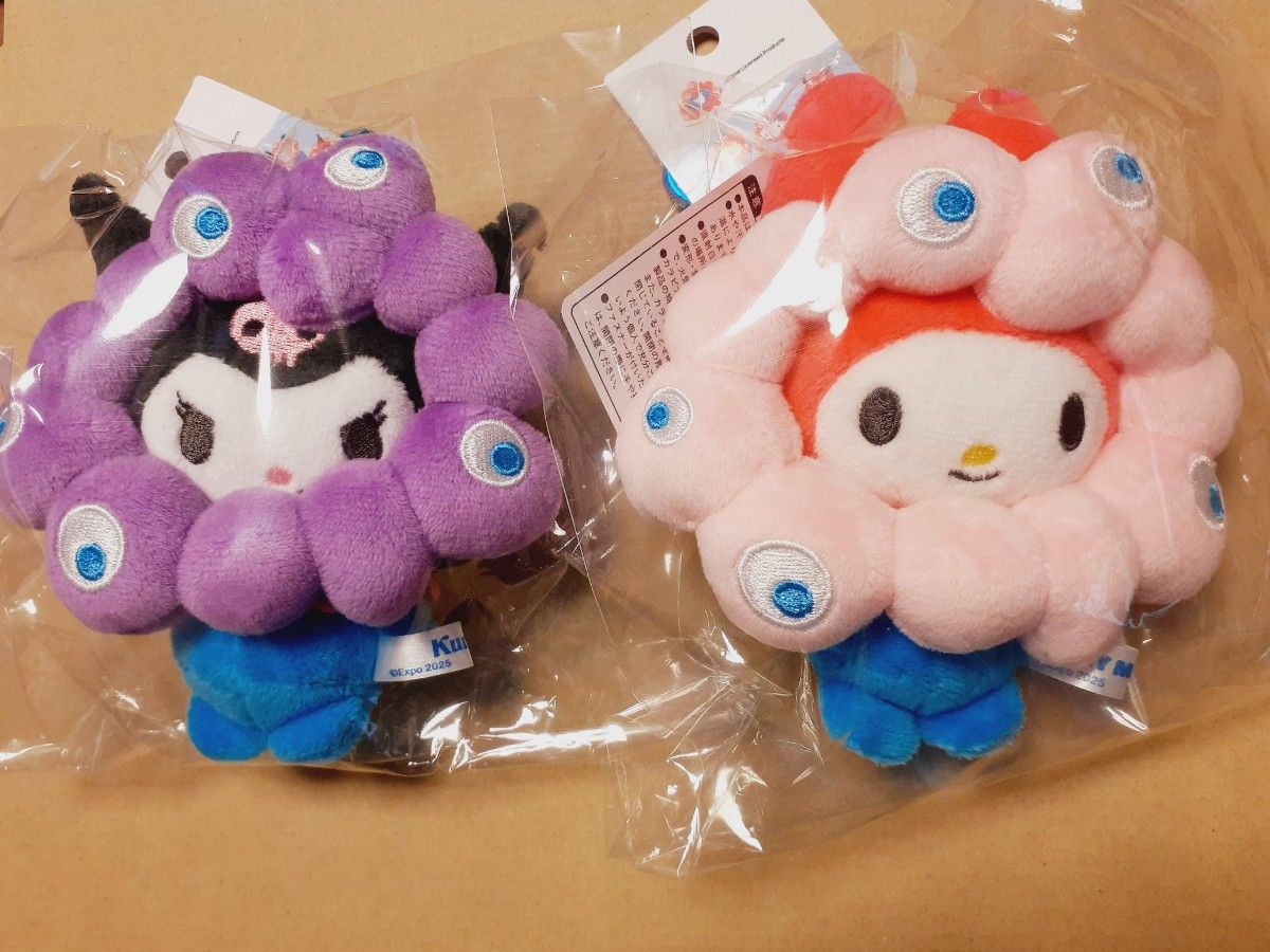 ミャクミャク マイメロ クロミ カラビナ付きぬいぐるみマスコット 万博
