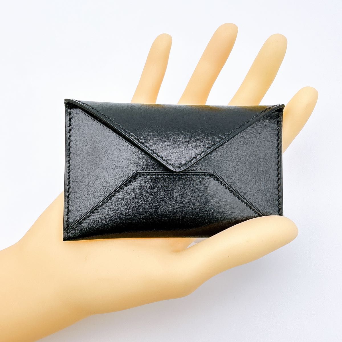 極美品 鑑定済み 】エルメス エンベロープ PM 名刺入れ ブラック