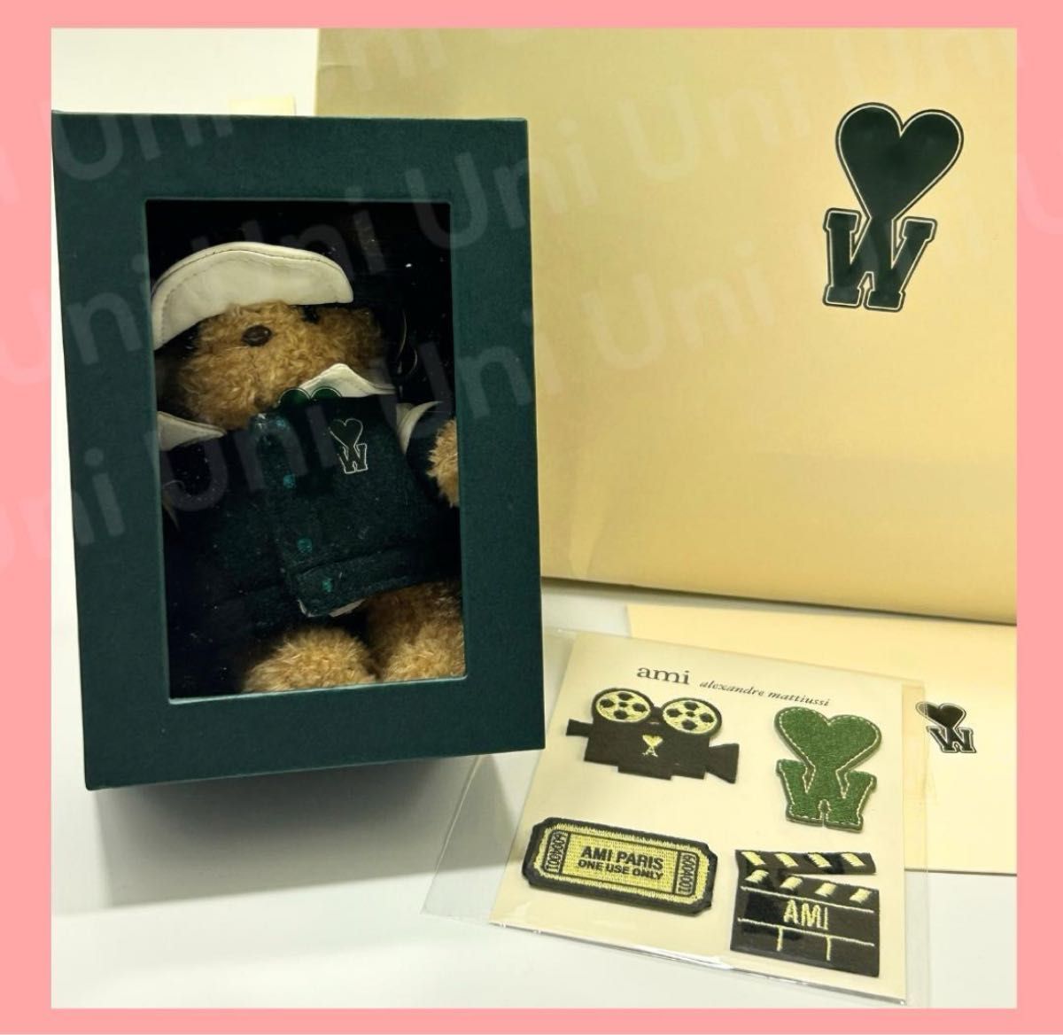 チェウシク x AMI コラボ テディベア キーチェーン ワッペン付き D484