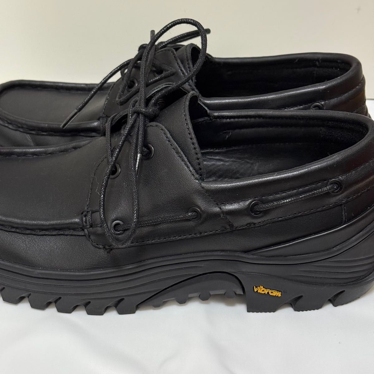 zara vibram デッキシューズ レザー ブラック｜Yahoo!フリマ（旧PayPay