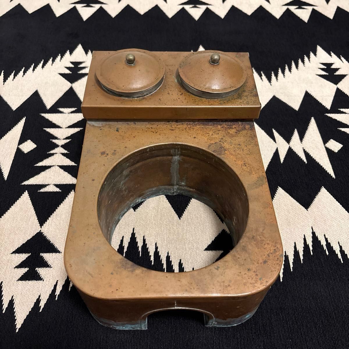 アンティーク 囲炉裏テーブル 関西火鉢 長火鉢 銅製コンロ＆酒燗器etc