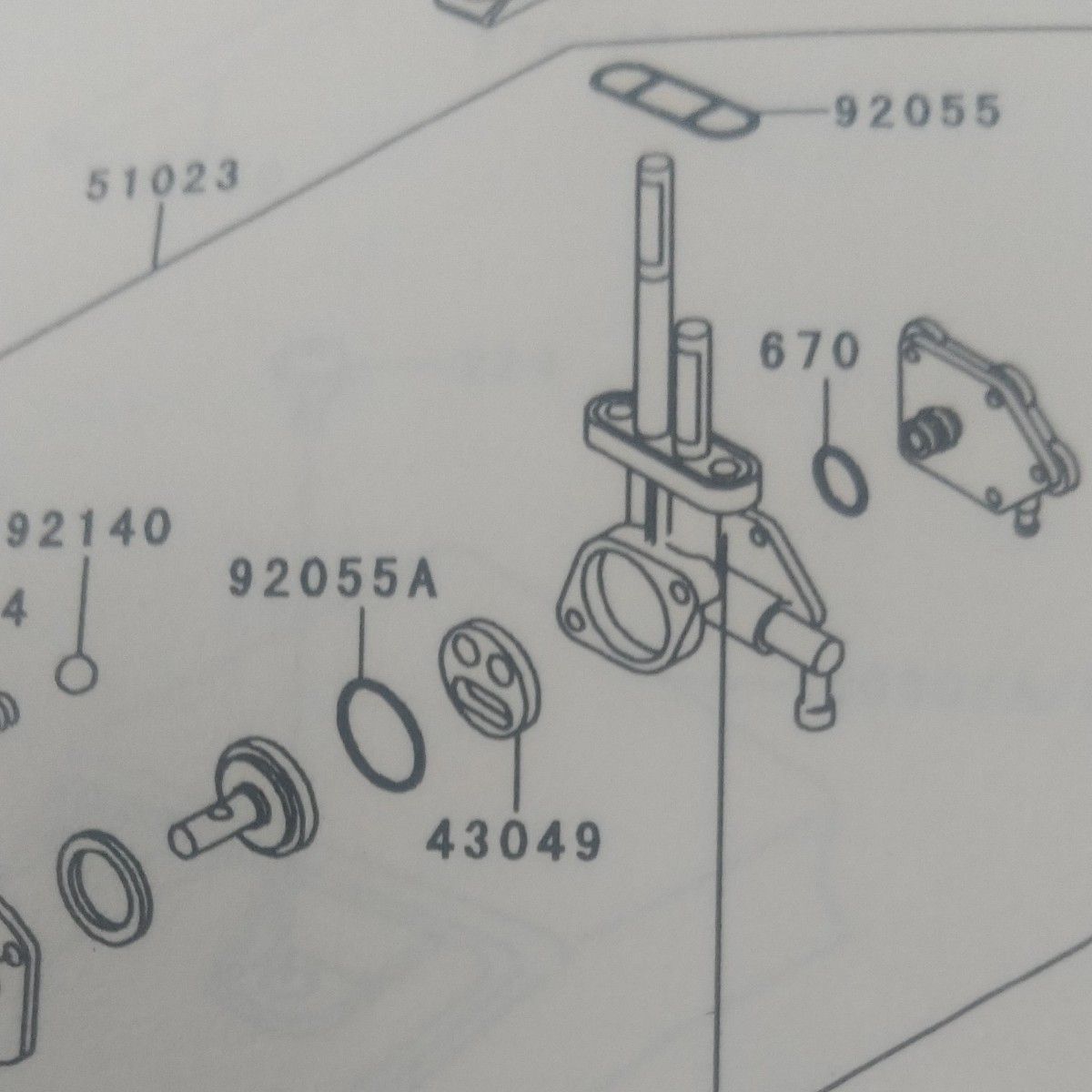 カワサキ ZXR250 燃料コック 51023-1274 パッキン Oリング付き｜Yahoo