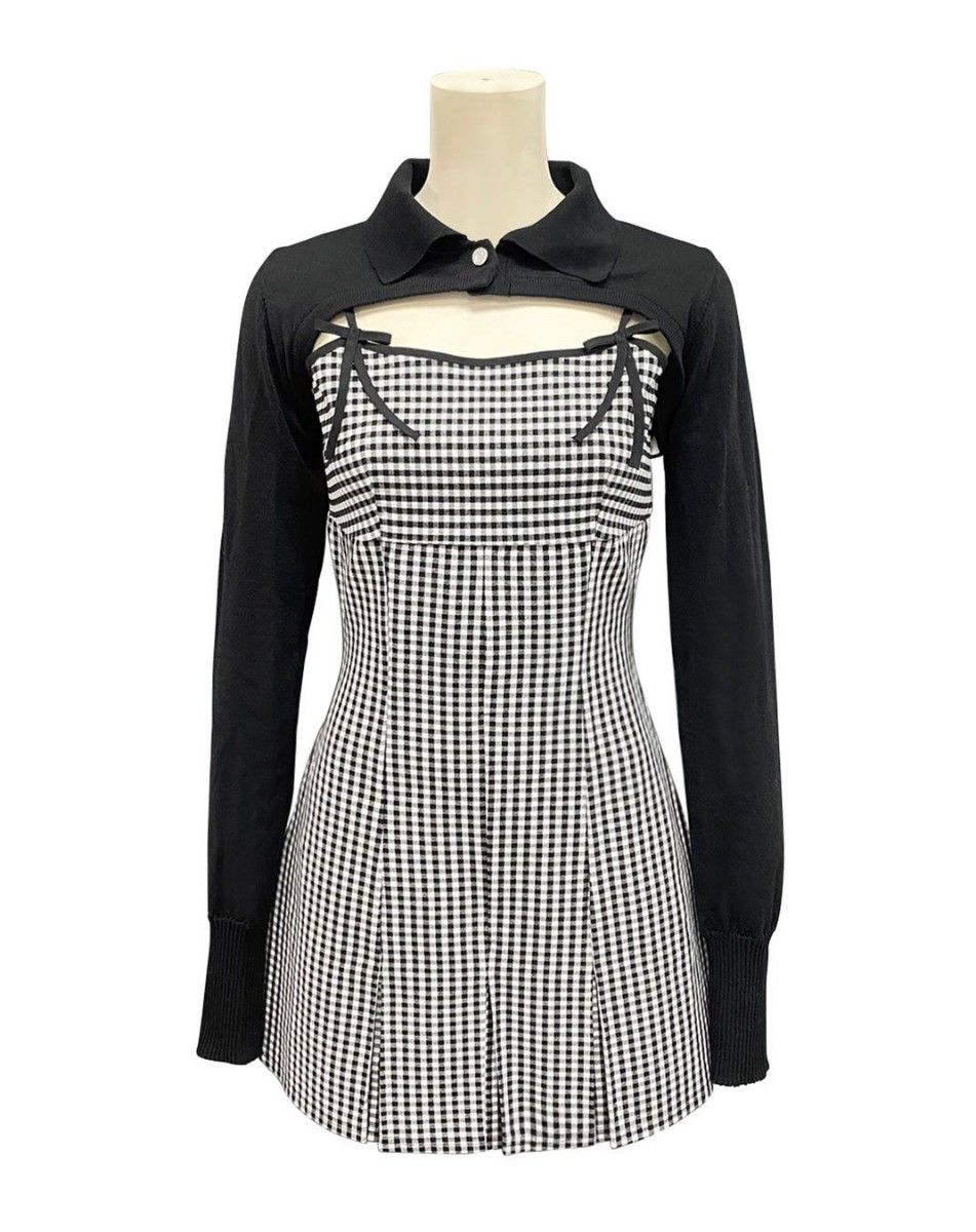 ミシェルマカロン ギンガムチェックワンピースセット XSサイズ｜Yahoo