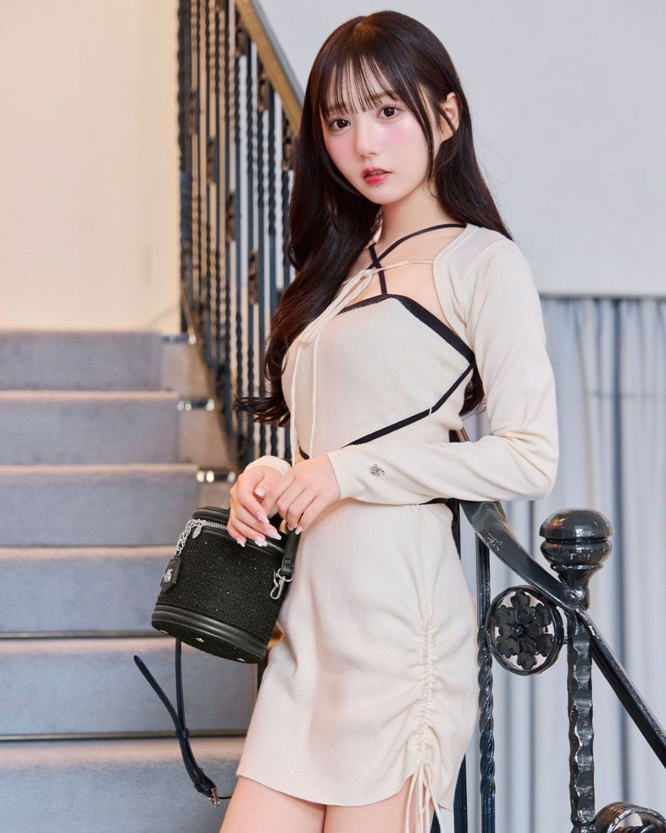 ミシェルマカロン クロスニットワンピースセット フリーサイズ