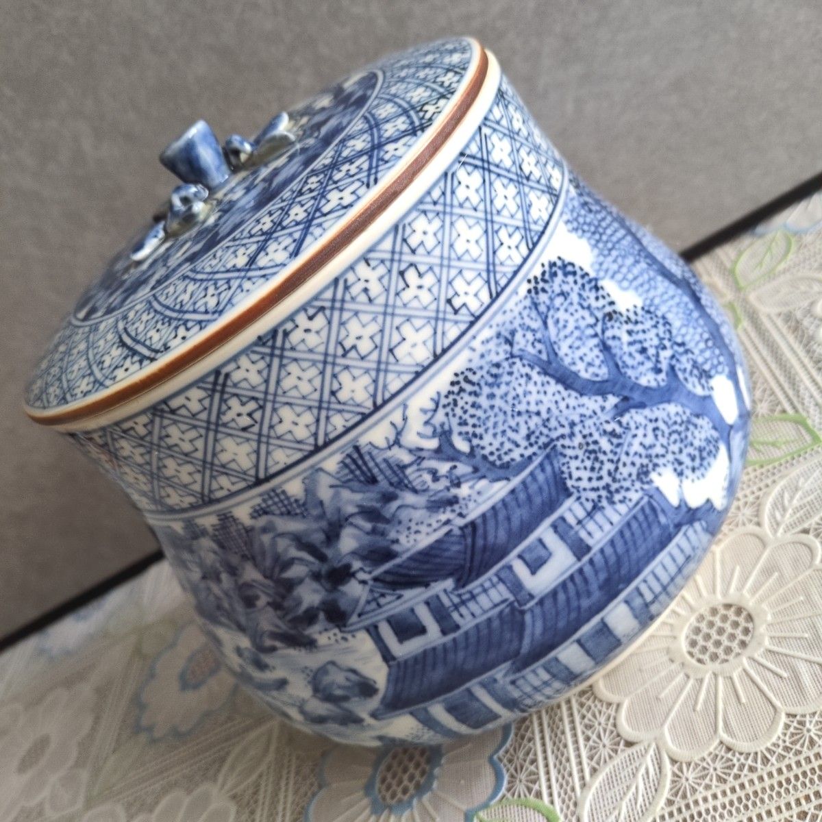 美品】平安徳永造／染付山形・青白色 陶器 水差し（共箱付き）｜Yahoo