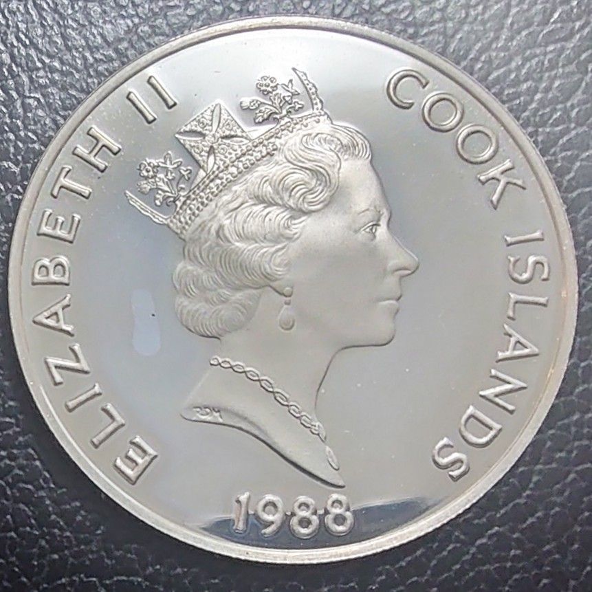 1988年 クック諸島銀貨 50ドル 偉大な探検家シリーズ - ロバート