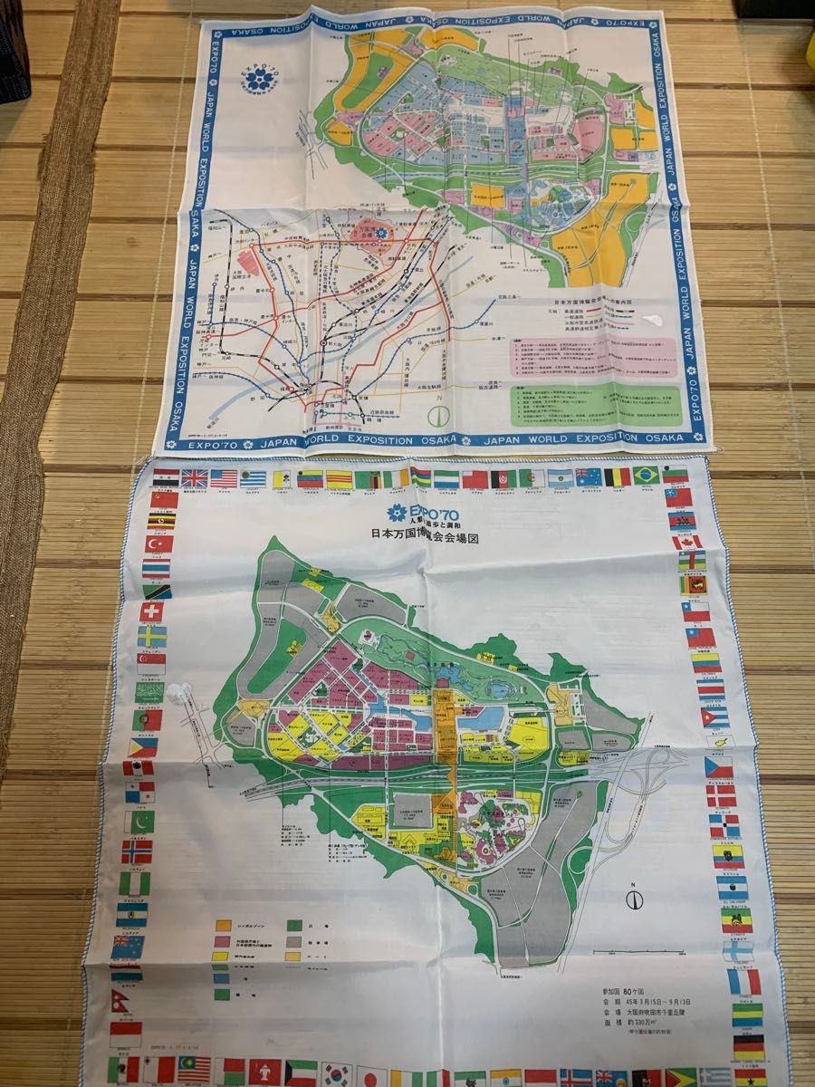 1970年 日本万国博覧会 会場案内図 エキスポ 大阪万博 風呂敷 EXPO