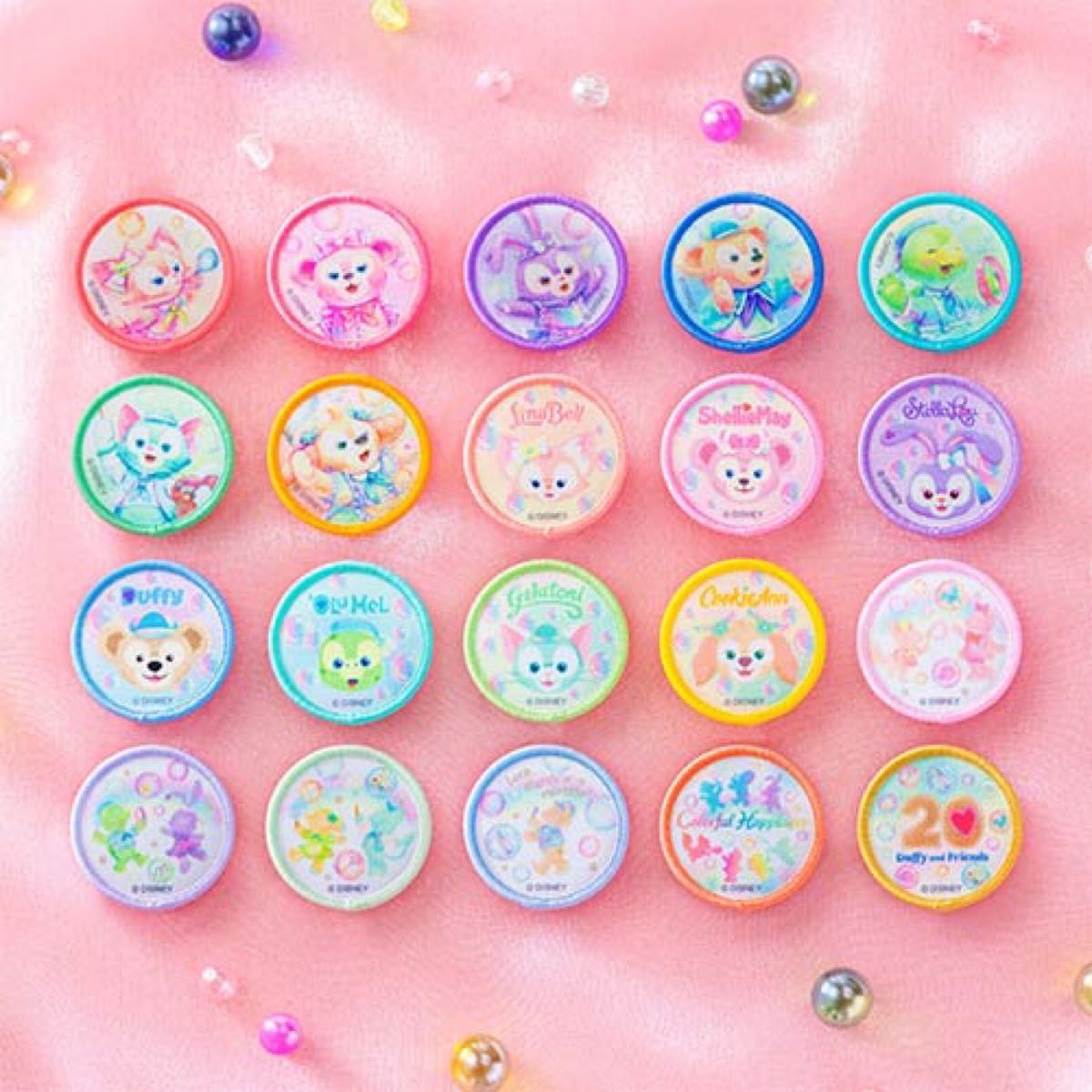 ディズニー ダッフィー 20周年 カラフルハピネス ワッペン