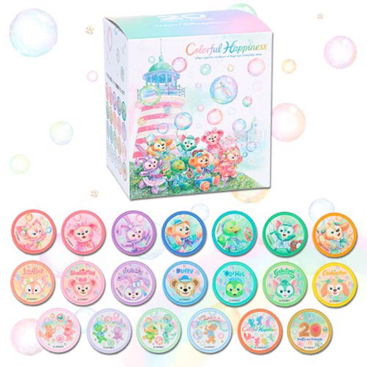 ディズニー ダッフィー 20周年 カラフルハピネス ワッペン