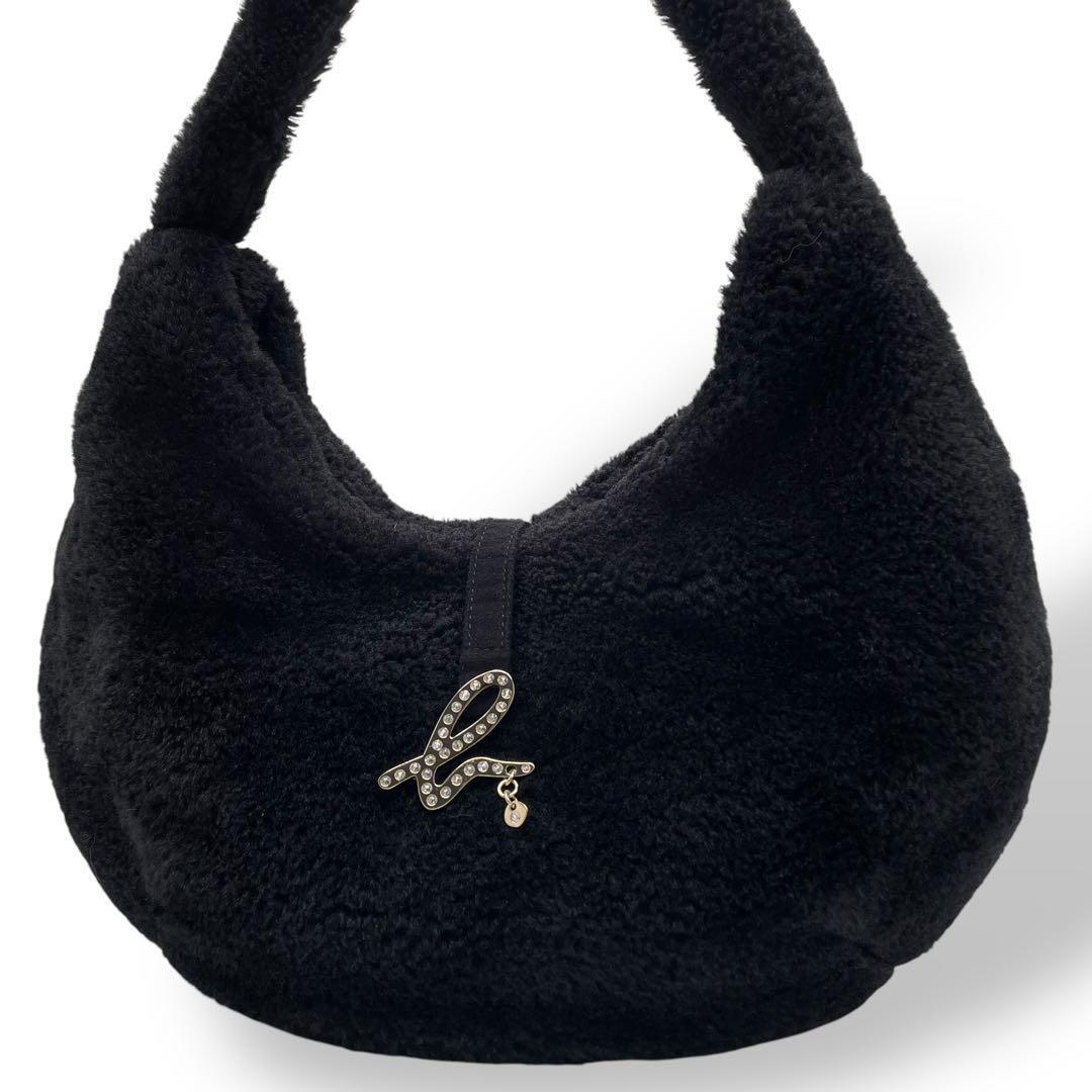 未使用級 agnes b アニエスベー ショルダーバッグ フェイクファー