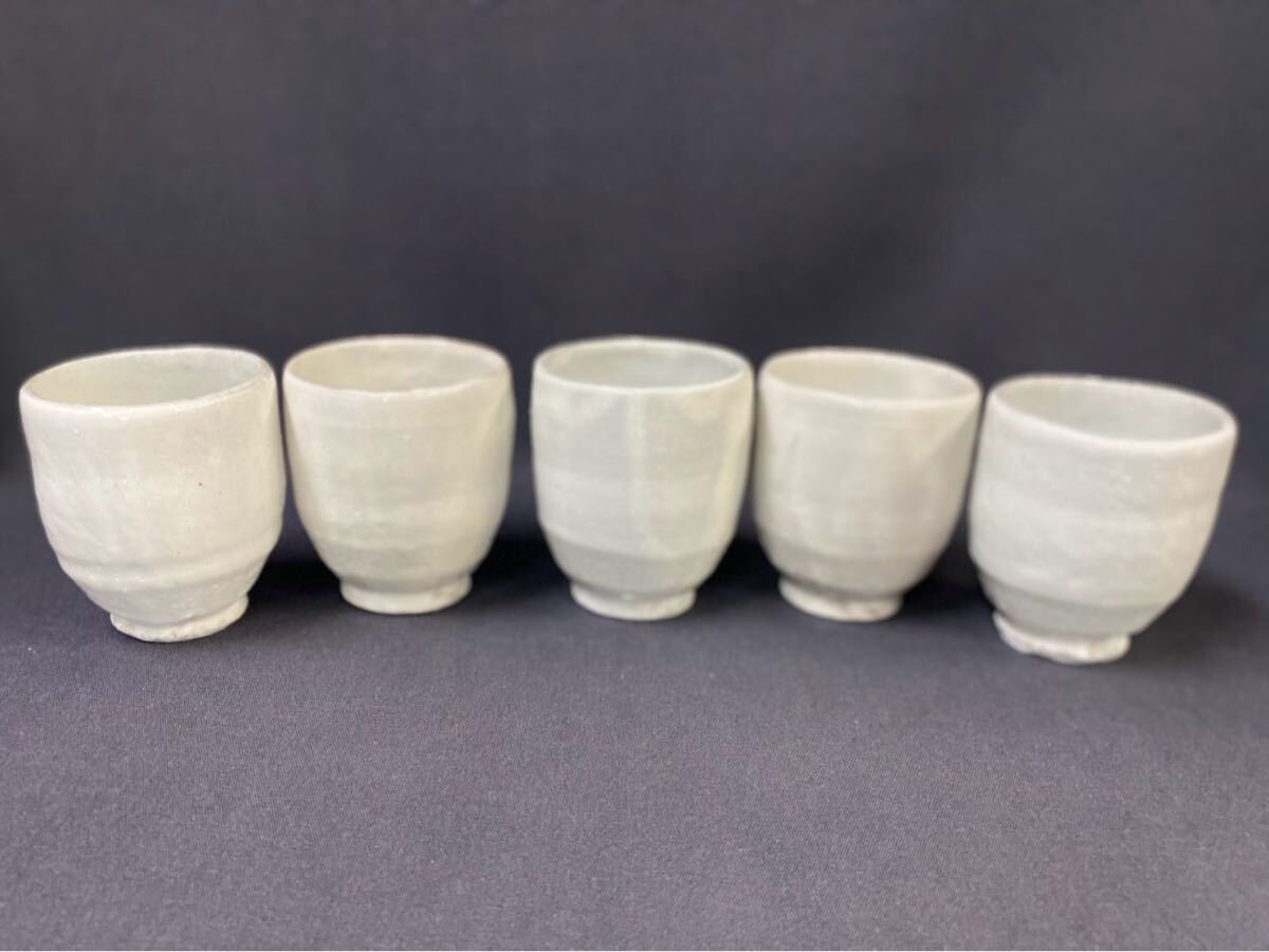 Yahoo!オークション - 未使用保管品 粉吹風 湯呑 5客 虎渓山 水月窯 人