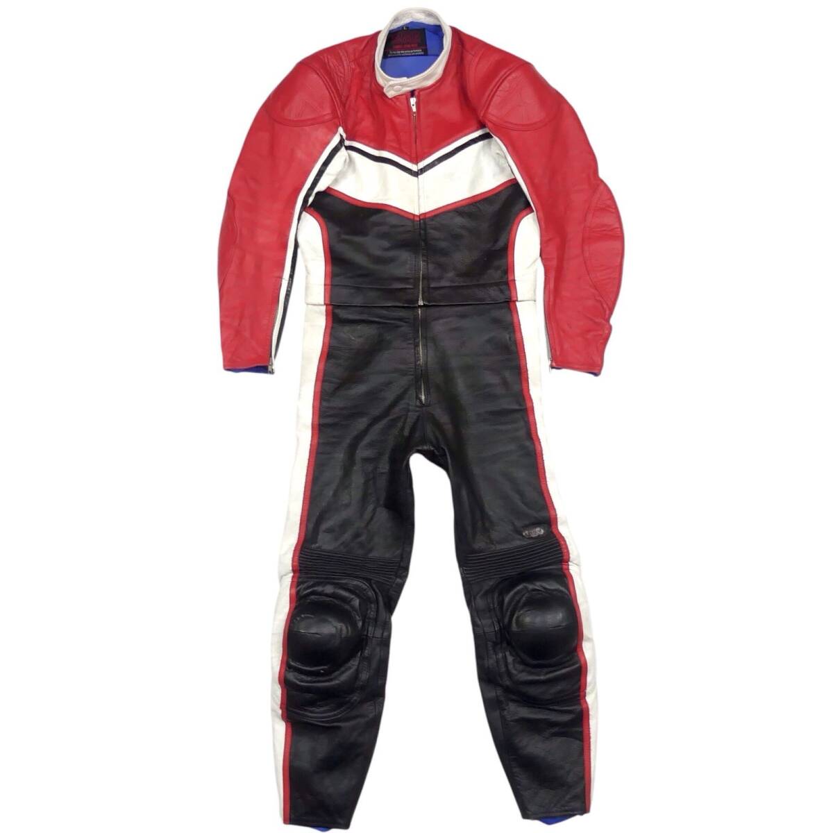 即決 YAMAHA メンズ L レザーレーシングスーツ ヤマハ 黒 メッシュ 赤