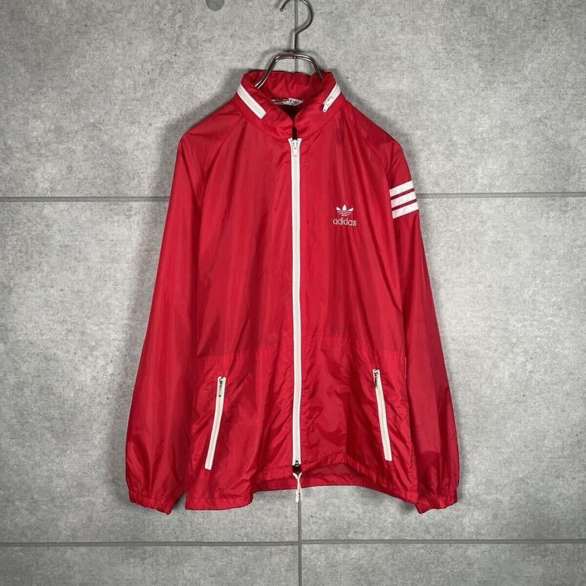 アディダス アノラックパーカー 80s ナイロンジャケット デサント製