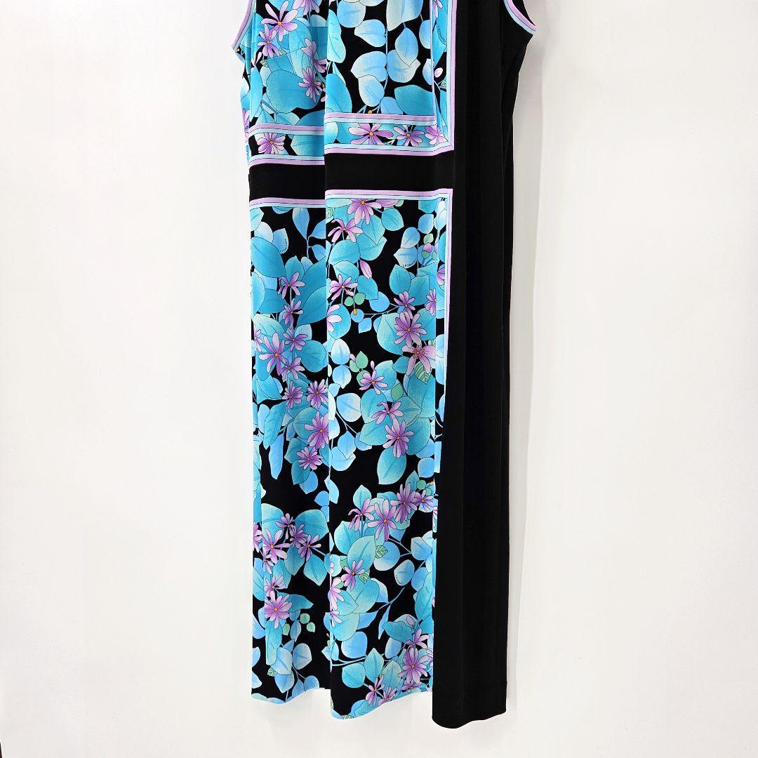 新品】レオナール ブルー 2023 ワンピース 小池栄子 花柄 ノースリーブ