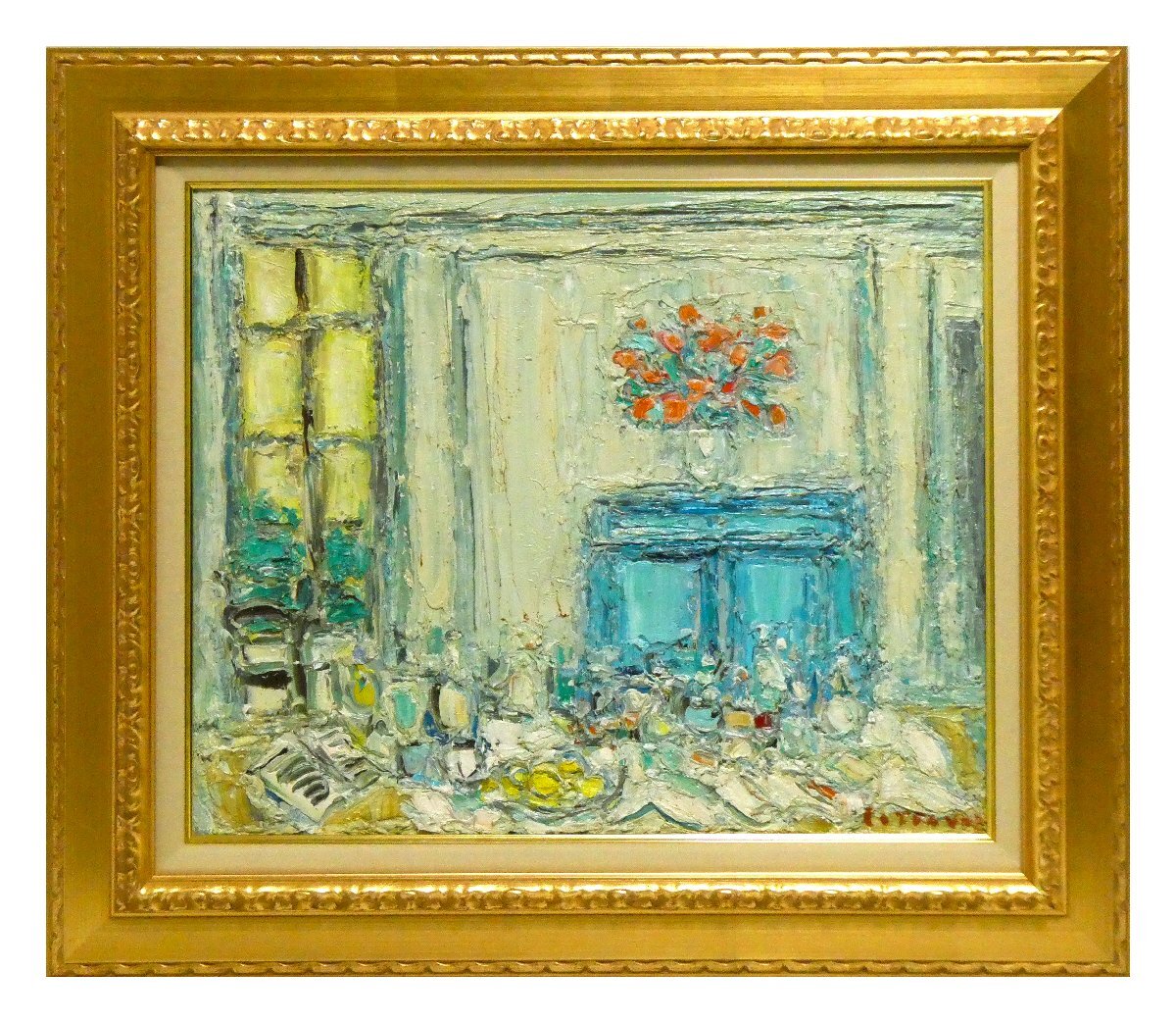 アンドレコタボ『セーヌ風景』リトグラフ直筆サイン有フランス巨匠