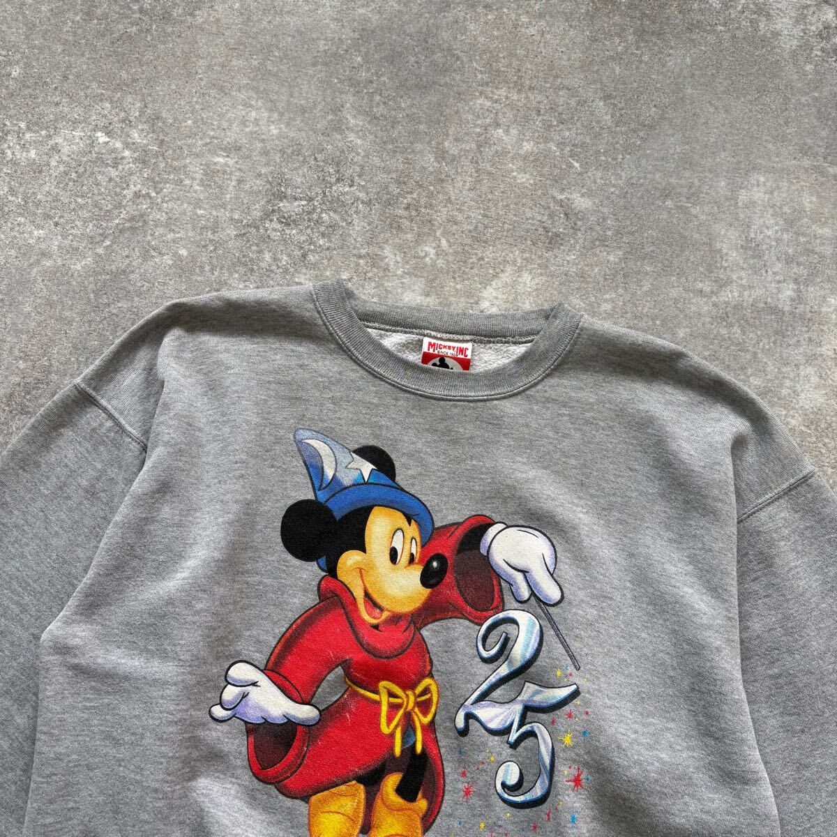 Disney】90s USA製 ディズニー ミッキースウェットトレーナー 25th
