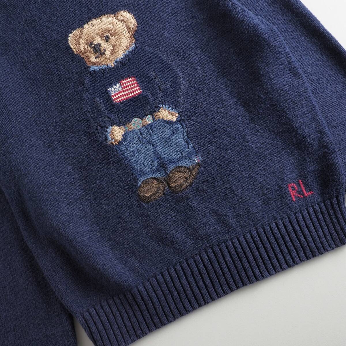 ラルフローレン Ralph Lauren 希少 ニット セーター ポロベア 星条旗