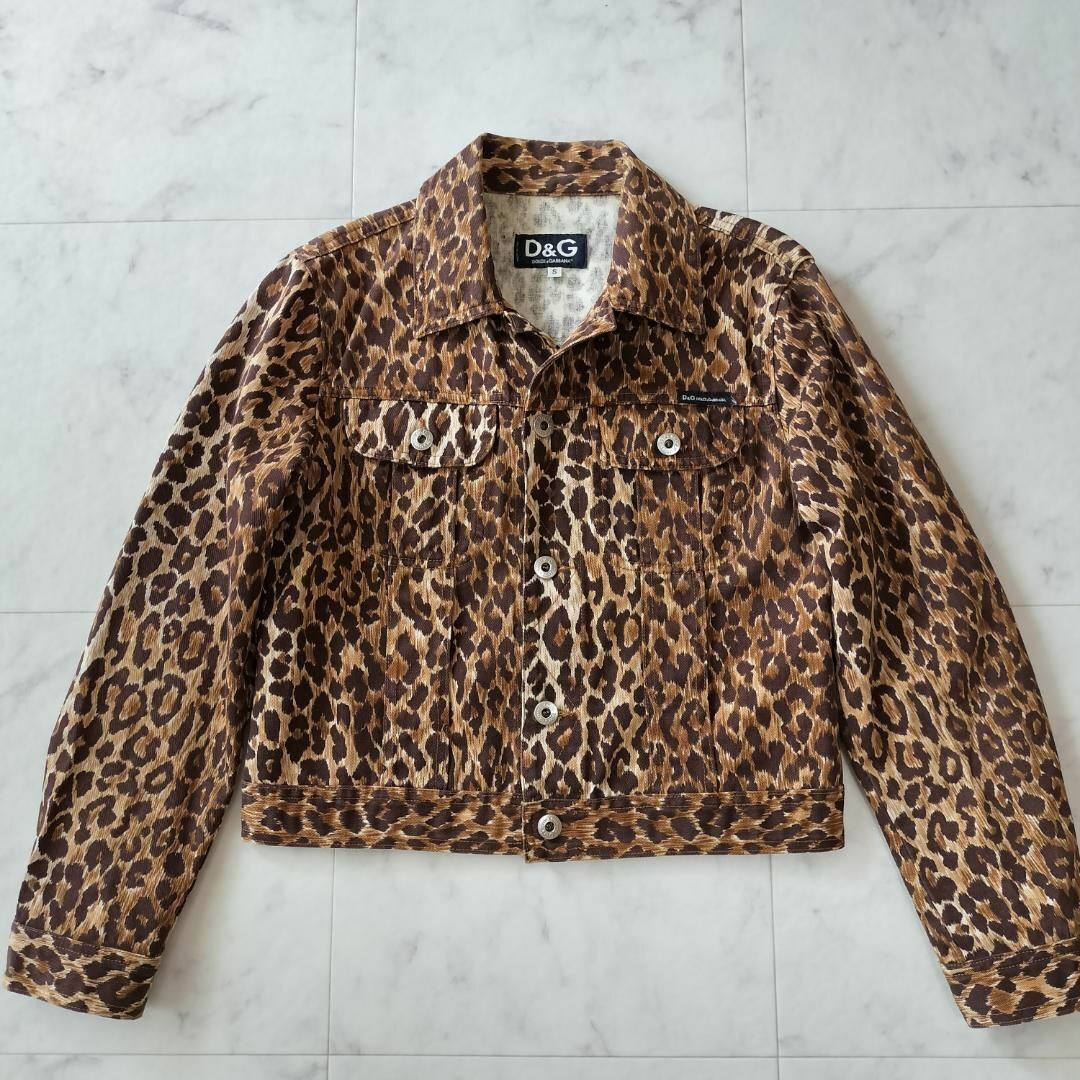 D&Gレオパード柄デニムジャケット クロップド丈 S Dolce&Gabbana