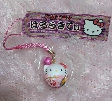 キティ ストラップ 根付け ご当地 和紙工芸品 和風 和柄 日本限定 当時