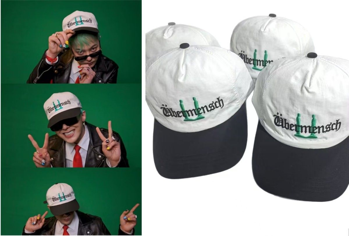 ブローチ付】G-DRAGON ジヨン Ubermensch キャップ グリーン ジー