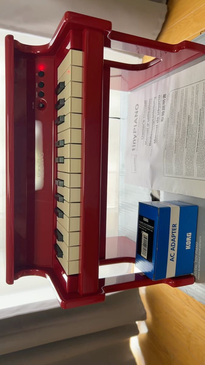 KORG tinyPIANO デジタル トイピアノ レッド ACアダプター付き 動作