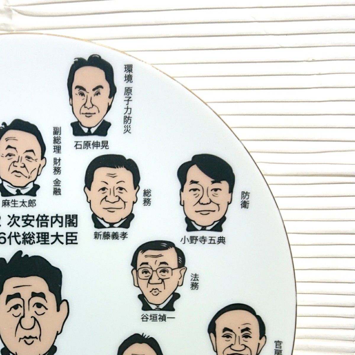 第2次安倍内閣 第96代総理大臣安倍晋三絵皿 平成24年(2012年)12月26