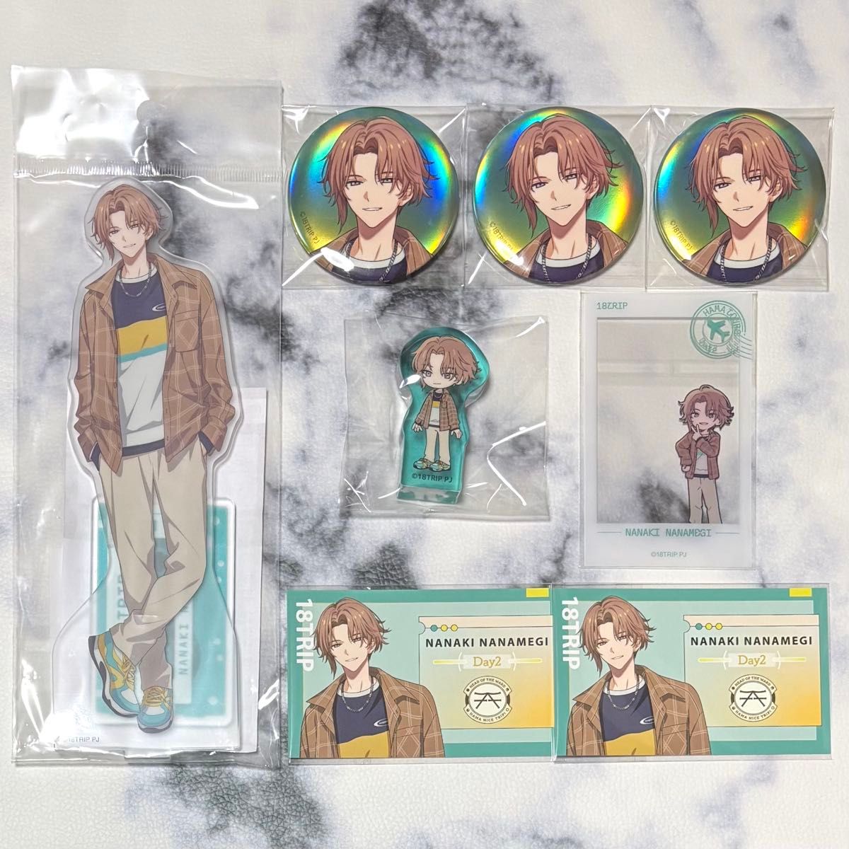 18TRIP エイトリ 缶バッジ ころっと カード 斜木 七基 8点セット