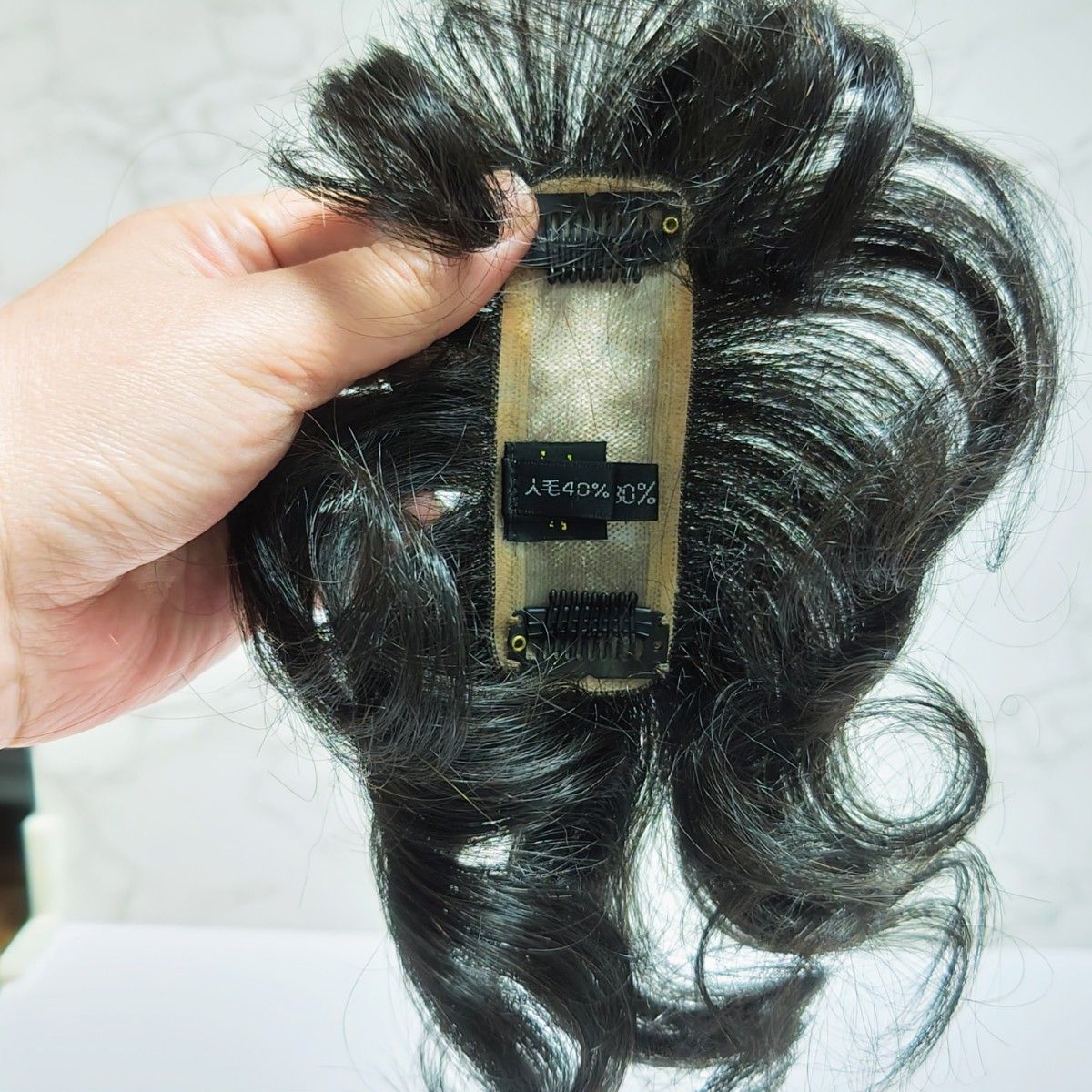 WIG YUKI ウィッグ ユキ 高級人毛40%耐熱系30%トップピース暗自然色