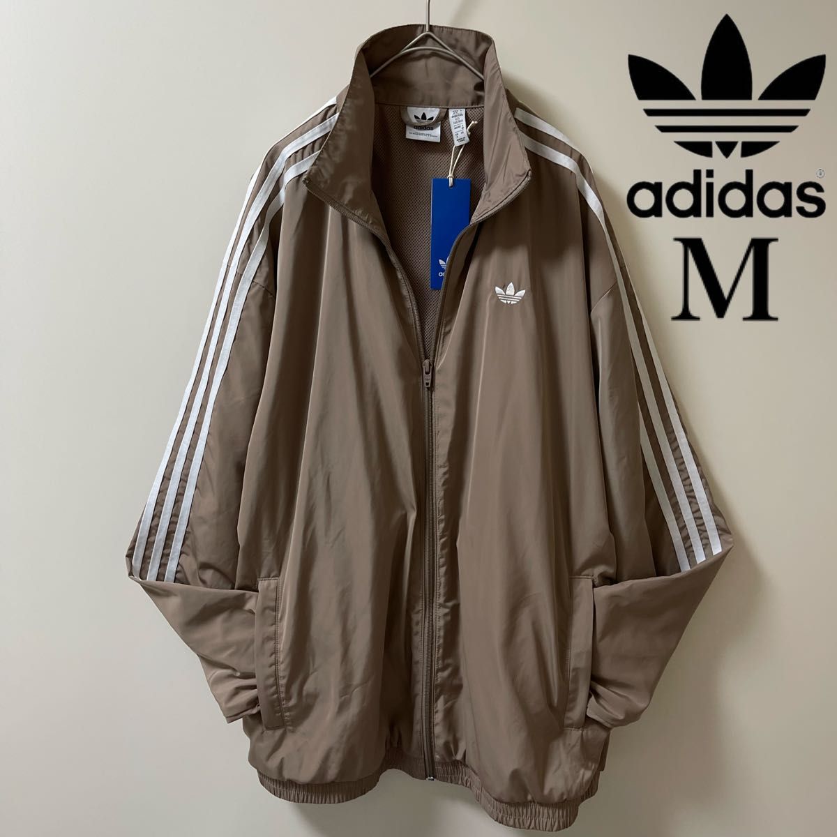 新品M】アディダス刺繍トラックジャケット古着ジャージトップ ナイロン