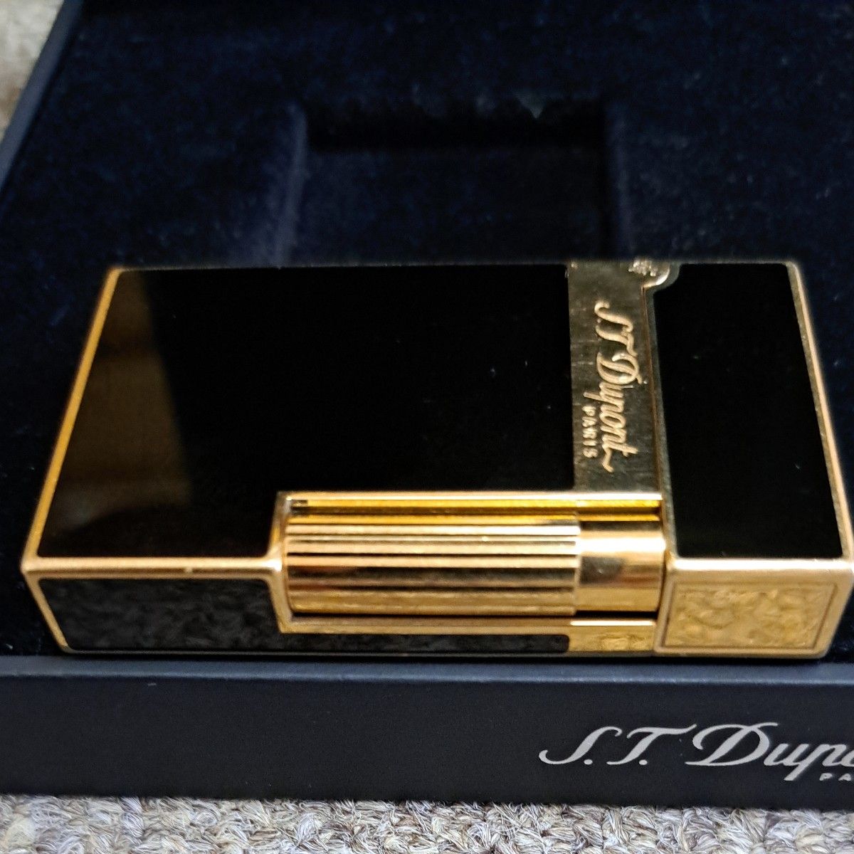 デュポンライター ライン2 純正黒漆 ブラックゴールド Wバーナー仕様