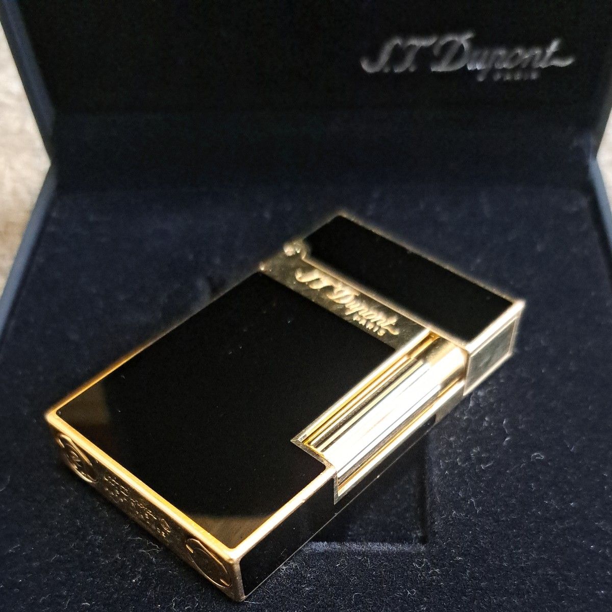 デュポンライター ライン2 純正黒漆 ブラックゴールド Wバーナー仕様