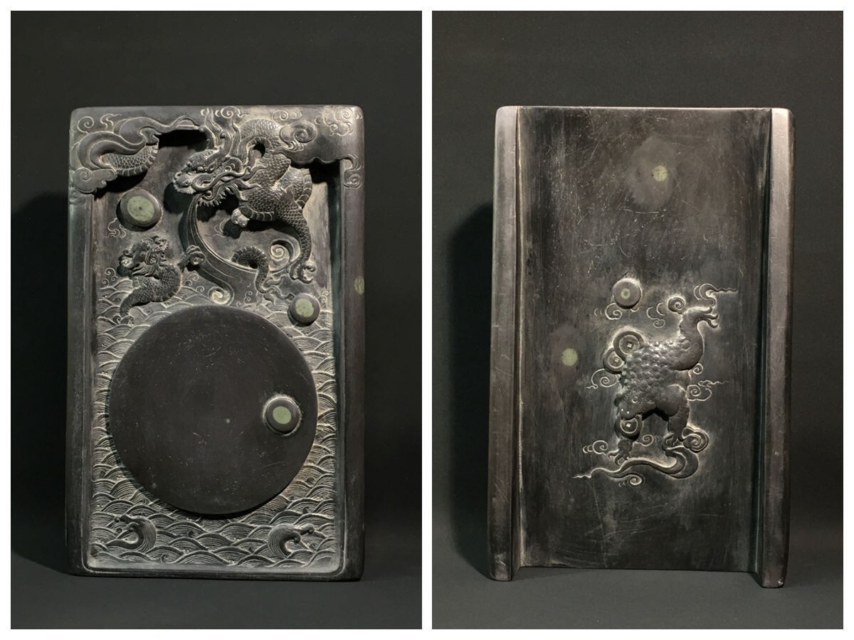 蒼龍硯和硯 蒼龍石㉒ 蒼白色の石紋