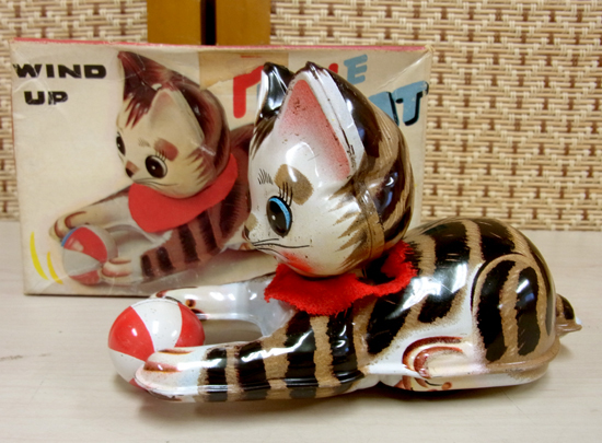 Yahoo!オークション - 中山商会 ゼンマイ ブリキ猫 回転猫 WIND UP PU