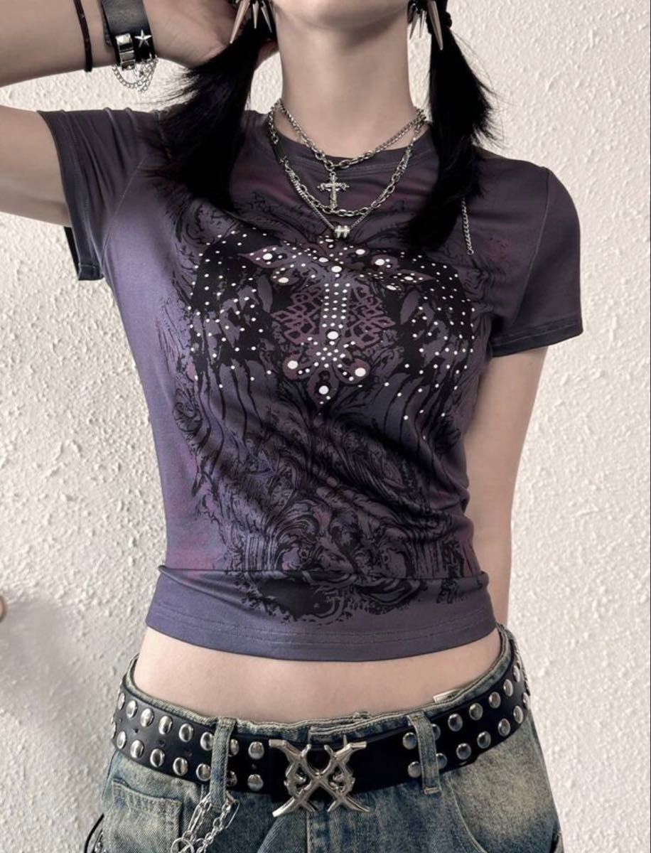 ダークコケット y2k 平成ギャル ピチT パンク ロック グランジ｜Yahoo