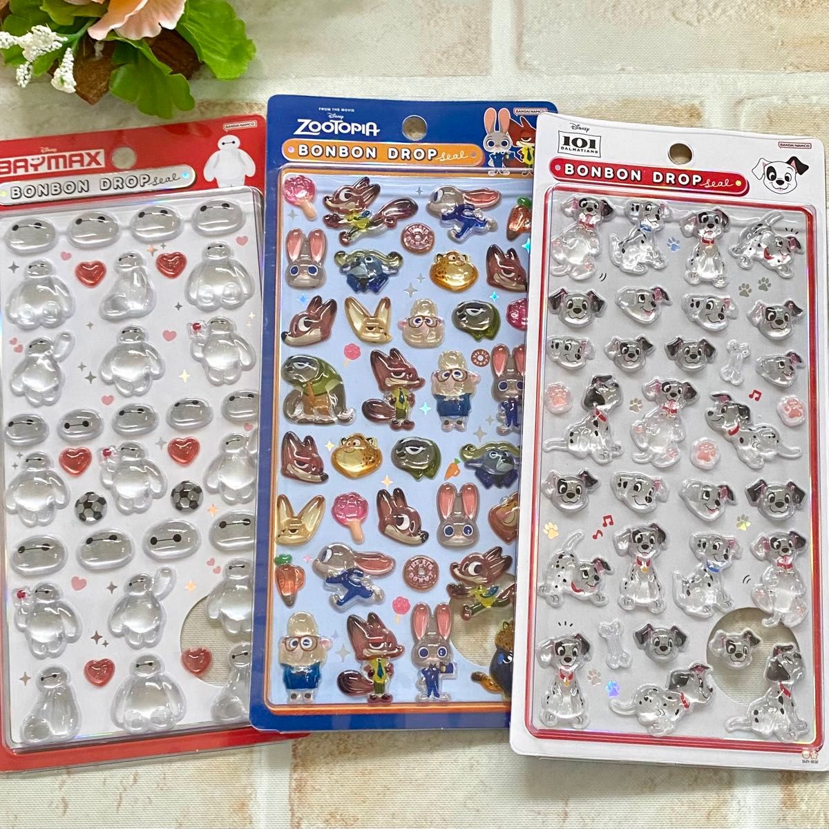 ボンボンドロップシール ベイマックス ズートピア 101匹わんちゃん