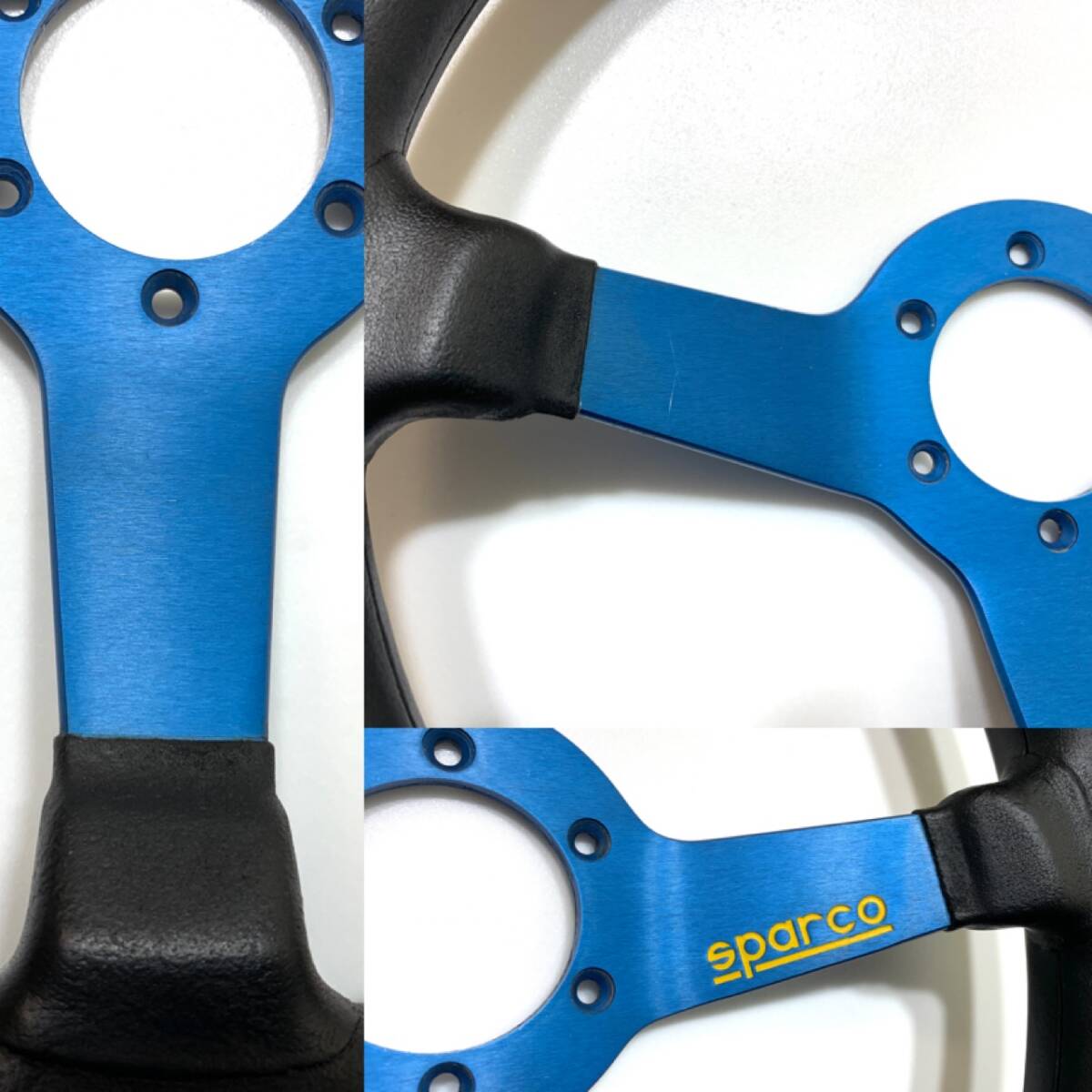 スパルコ L550 青スポーク 35パイ セミディープ 廃盤 Sparco レザー