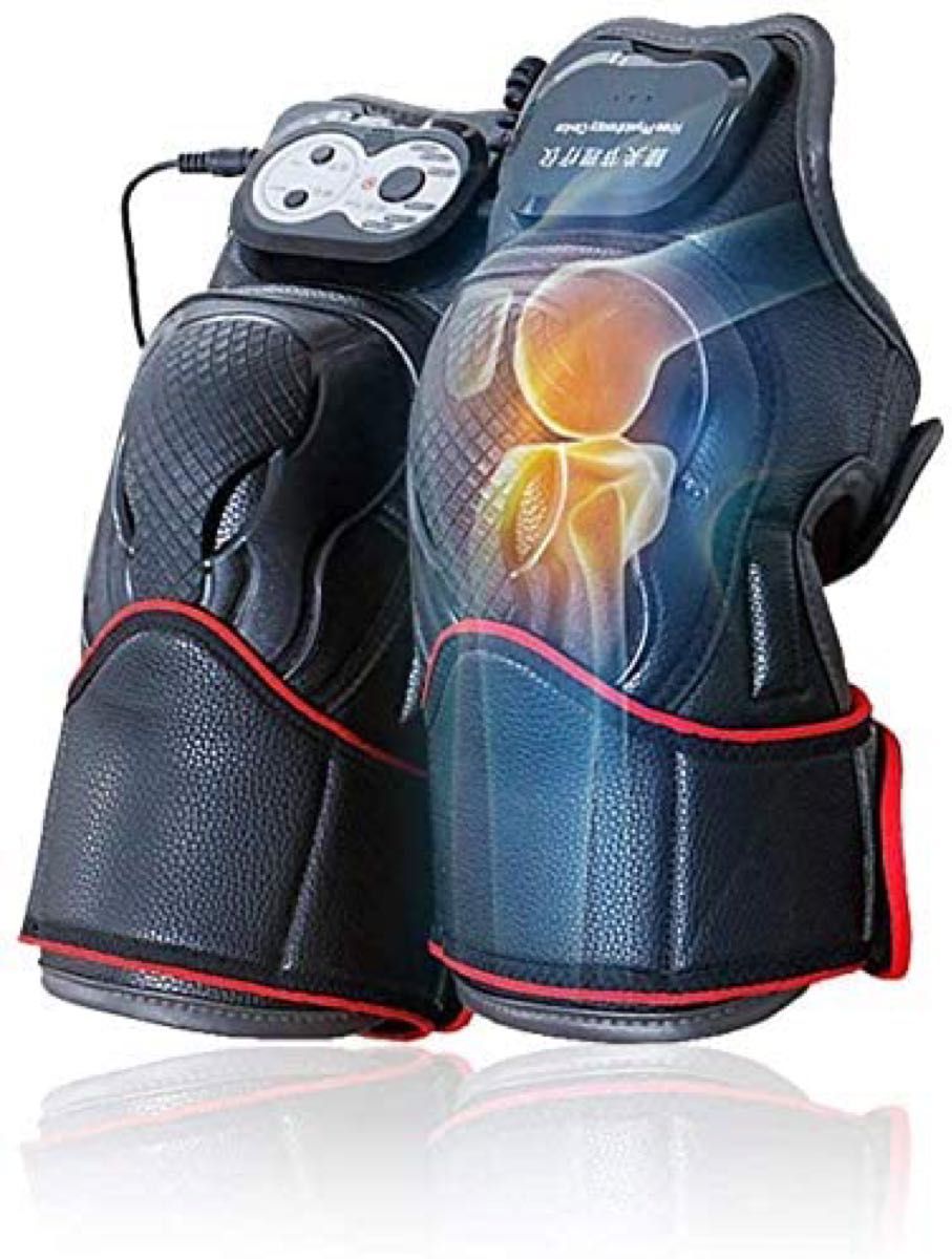 膝マッサージャー ヒーター 膝マッサージ機 振動 赤外線療法（二枚入り