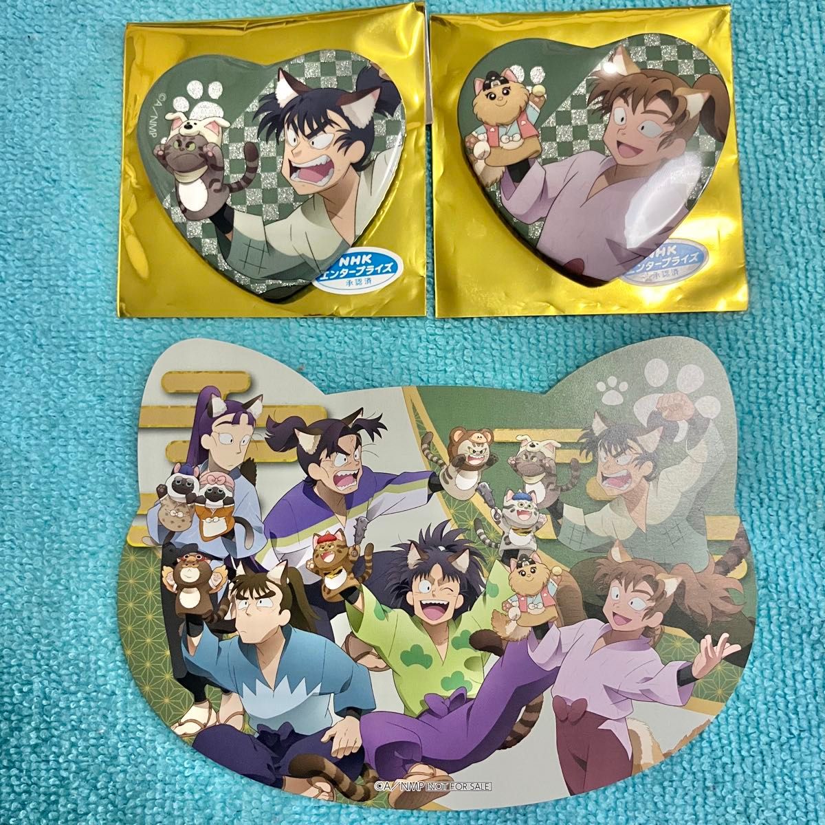 忍たま乱太郎 ナンジャタウン ハート缶バッジ 週替わりねこ型カード 六