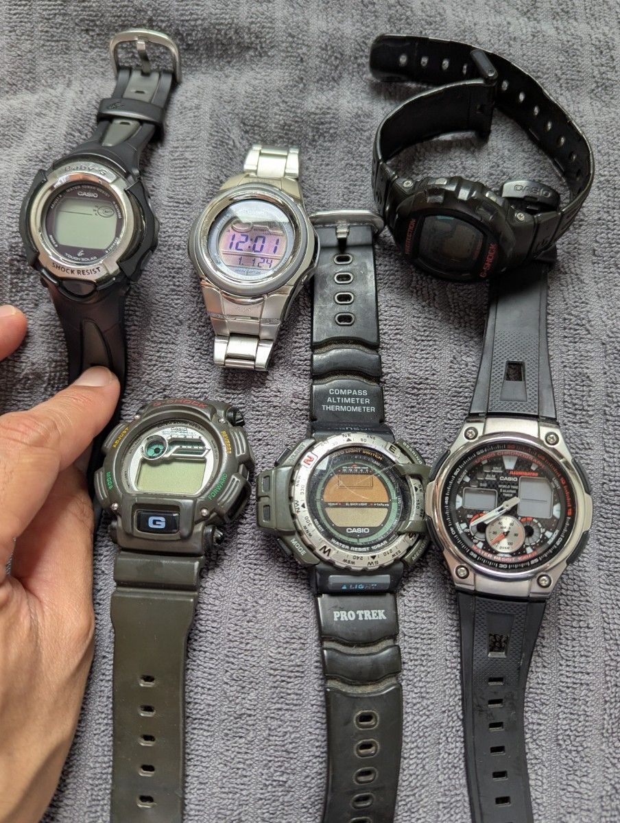 ジャンク腕時計セット 6個 CASIO G-SHOCK BABY-G PRO TREK｜Yahoo