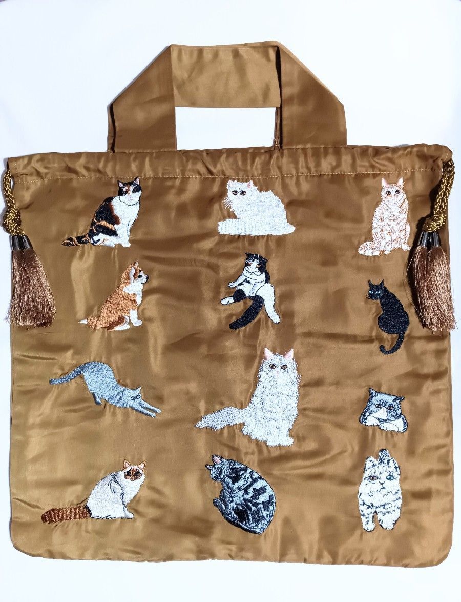 ear PAPILLONNER イアパピヨネ 猫 刺繍 巾着 トートバッグ｜Yahoo