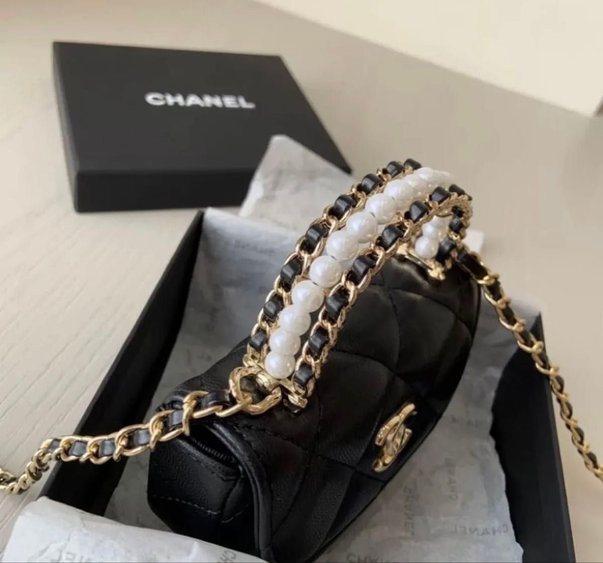 CHANEL ノベルティ ミニショルダーバッグ ゴールドチェーン｜Yahoo