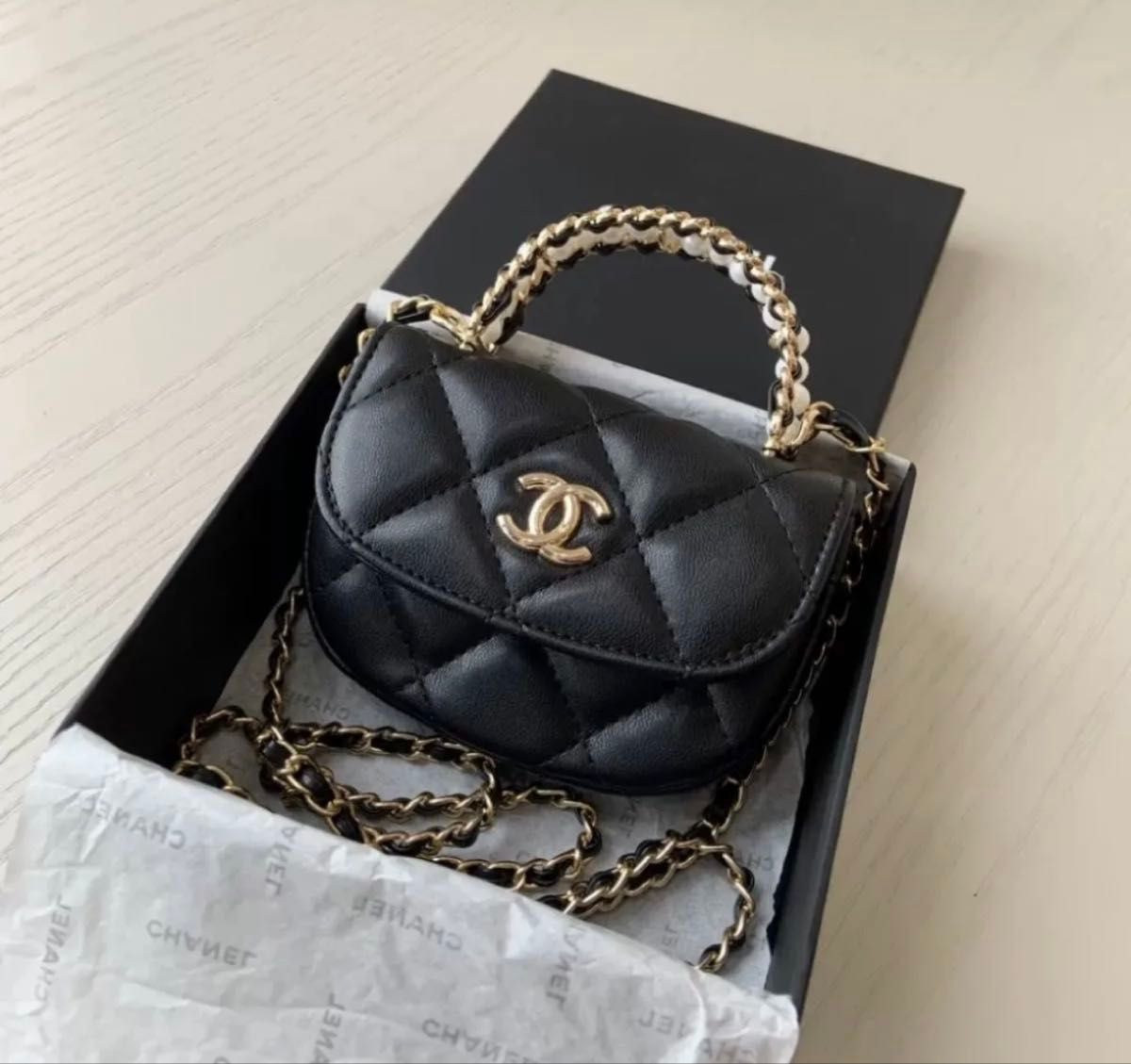 CHANEL ノベルティ ミニショルダーバッグ ゴールドチェーン｜Yahoo