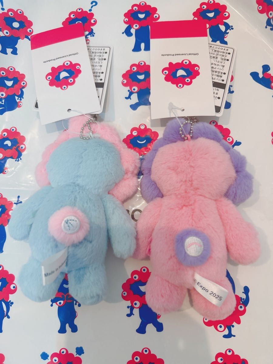 ミャクミャク パステル ブルー & ピンク 水色 ぬいぐるみ レア 大阪