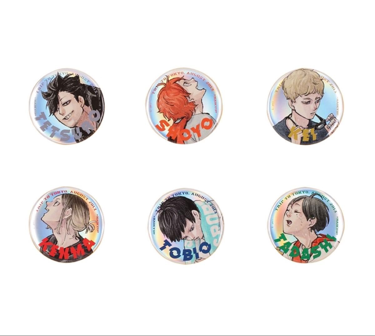 ハイキュー東京遠征2013夏 メタリック缶バッジジャンプGIGA 6種セット