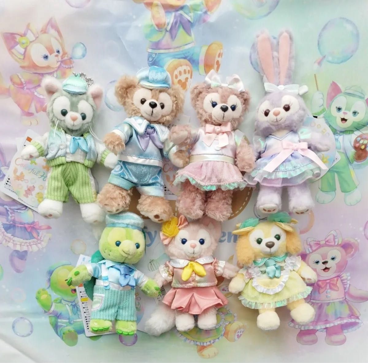 カラフルハピネス ぬいぐるみバッジセット ダッフィー 20周年 ぬいバ