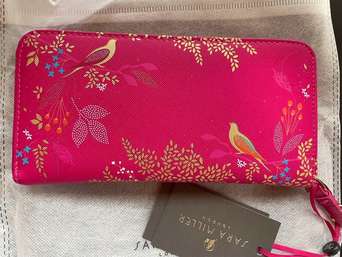 新品SARA MILLER サラミラー ロンドン長財布 ウォレット ピンクバード