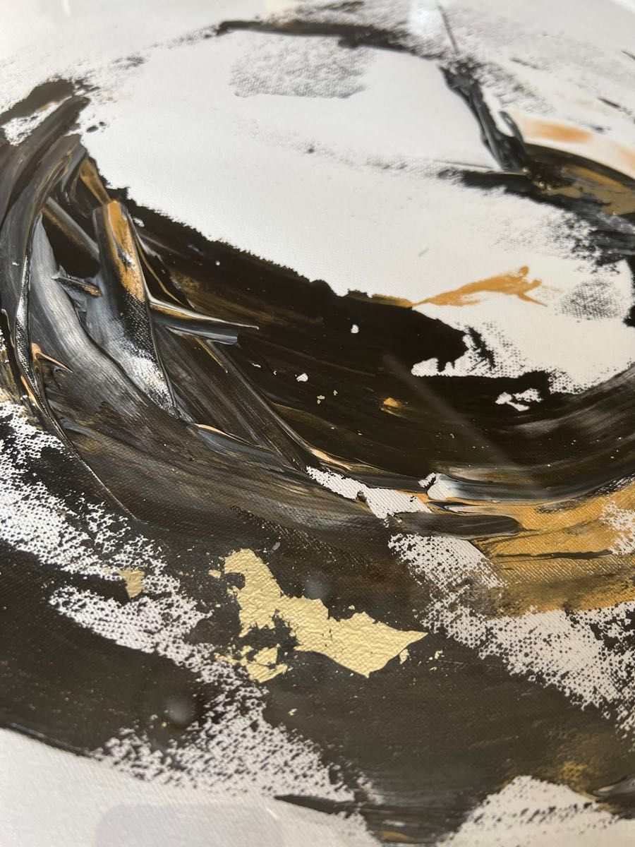 原画/額装済み/和風/禅/絵画/アート/抽象画/モダン/ホテル/黒/ゴールド