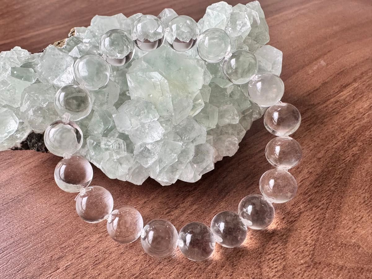 無垢 水晶 ブレスレット 糸が見えない クリスタル 天然石