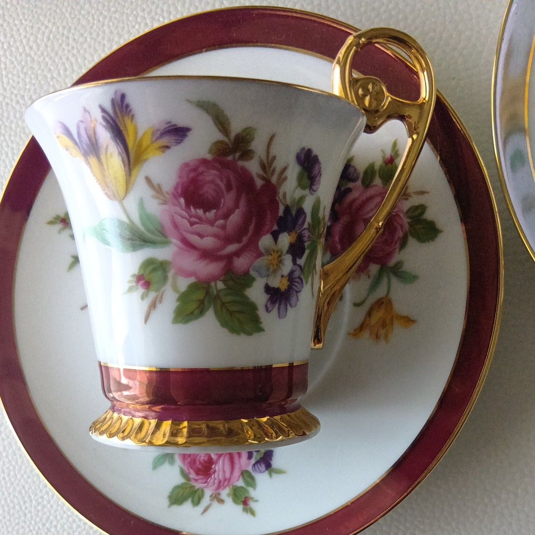 大橋陶器 デミカップ カップ＆ソーサー 箱付き 926エンヂ かわいい昭和